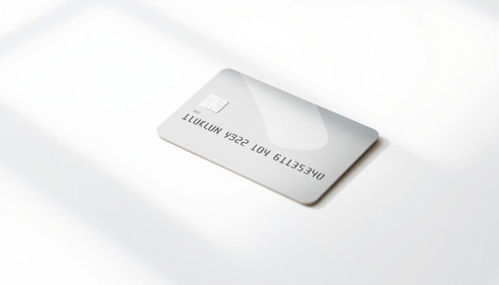 A sleek, minimalist credit card with a modern design, resting on a clean, white background. The card's surface reflects the soft, natural lighting, creating a refined and elegant atmosphere. The card's edges are sharp and well-defined, conveying a sense of quality and attention to detail. The overall composition is balanced and visually appealing, highlighting the simplicity and versatility of a credit card without an annual fee. The image captures the essence of a desirable, fee-free credit card option that would be suitable for an article about the best such offerings in Norway for 2023.