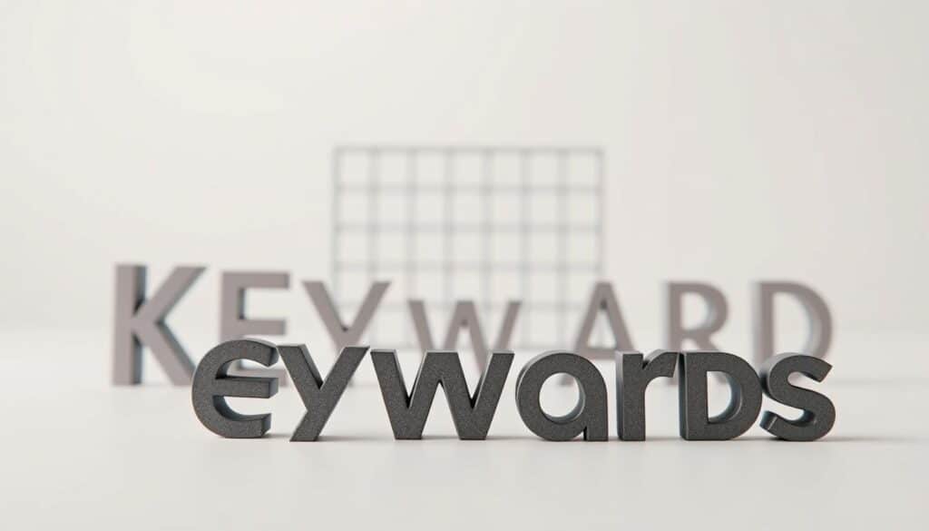 A thought-provoking illustration of common keyword mistakes, depicted in a minimalist, clean style. In the foreground, a set of misaligned and twisted typographic elements, symbolizing erroneous keyword usage. The middle ground features a grid-like structure, representing the organized framework of effective keyword strategies. The background showcases a serene, muted palette, conveying the calm and focus needed to optimize content through proper keyword implementation. Crisp lighting and a shallow depth of field draw the viewer's attention to the central theme. The overall composition aims to visually encapsulate the "Yaygın Anahtar Kelime Hataları ve Çözüm Yöntemleri" section, inspiring mindfulness and improvement in content optimization.