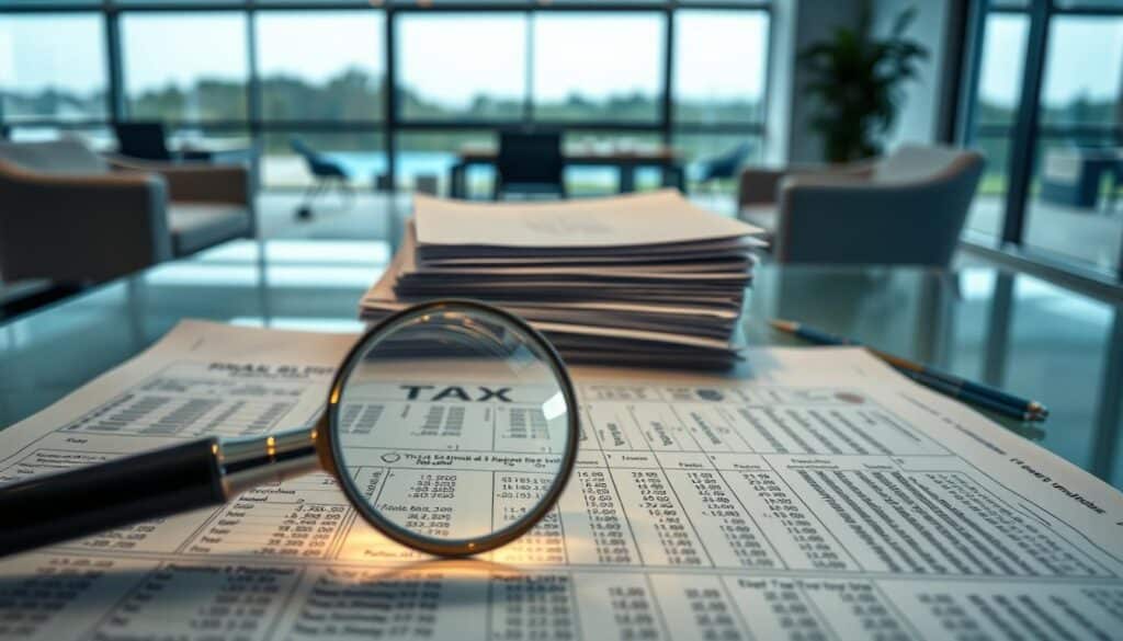 A complex financial plan unfolds before the viewer, meticulously designed to navigate the intricate web of Slovenian tax legislation. In the foreground, a magnifying glass examines a ledger, casting a warm glow on the detailed calculations. The middle ground features a stack of documents, each bearing the seal of the Slovenian government, symbolizing the careful adherence to tax regulations. In the background, a modern office setting with sleek furniture and large windows, suggesting a professional, well-organized approach to wealth management. The overall atmosphere conveys a sense of diligence, expertise, and a commitment to maximizing financial returns within the bounds of the law.