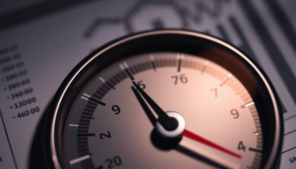 A crisp and detailed image of a credit score gauge or meter, its needle pointing to a specific numeric score. The gauge is rendered in muted metallics and shades of gray, conveying a sense of precision and financial seriousness. The background is a blurred financial chart or graph, hinting at the data and analysis behind the credit score. Subtle ambient lighting casts soft shadows, creating depth and dimension. The overall mood is one of financial responsibility and decision-making, setting the stage to explore the impact of credit cards on one's credit score and financial planning.