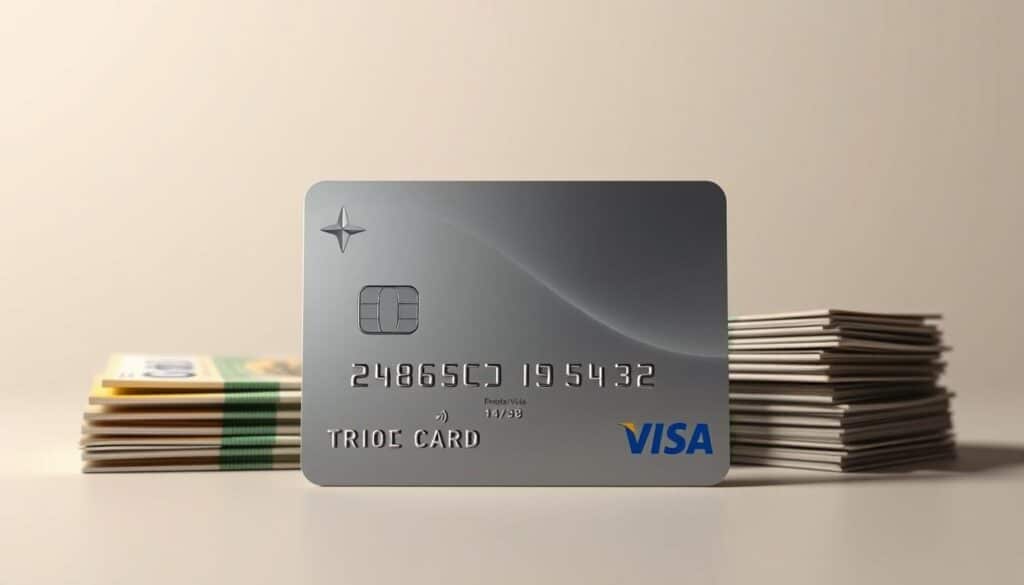 A high-quality, detailed illustration of "Bargeldvorteile Visa" against a clean, minimalist background. The scene features a sleek, metal credit card in the foreground, the Visa logo prominently displayed. Soft, directional lighting illuminates the card, casting subtle shadows and highlighting its premium, polished appearance. The middle ground showcases stacks of Euro banknotes, conveying the financial benefits and cash withdrawal advantages of the Premiumcard Visa. The background is a simple, muted color palette, allowing the key elements to take center stage. The overall composition and mood evoke a sense of modern elegance, sophistication, and the tangible value provided by this premium financial product. A high-quality, detailed illustration of "Bargeldvorteile Visa" against a clean, minimalist background. The scene features a sleek, metal credit card in the foreground, the Visa logo prominently displayed. Soft, directional lighting illuminates the card, casting subtle shadows and highlighting its premium, polished appearance. The middle ground showcases stacks of Euro banknotes, conveying the financial benefits and cash withdrawal advantages of the Premiumcard Visa. The background is a simple, muted color palette, allowing the key elements to take center stage. The overall composition and mood evoke a sense of modern elegance, sophistication, and the tangible value provided by this premium financial product.
