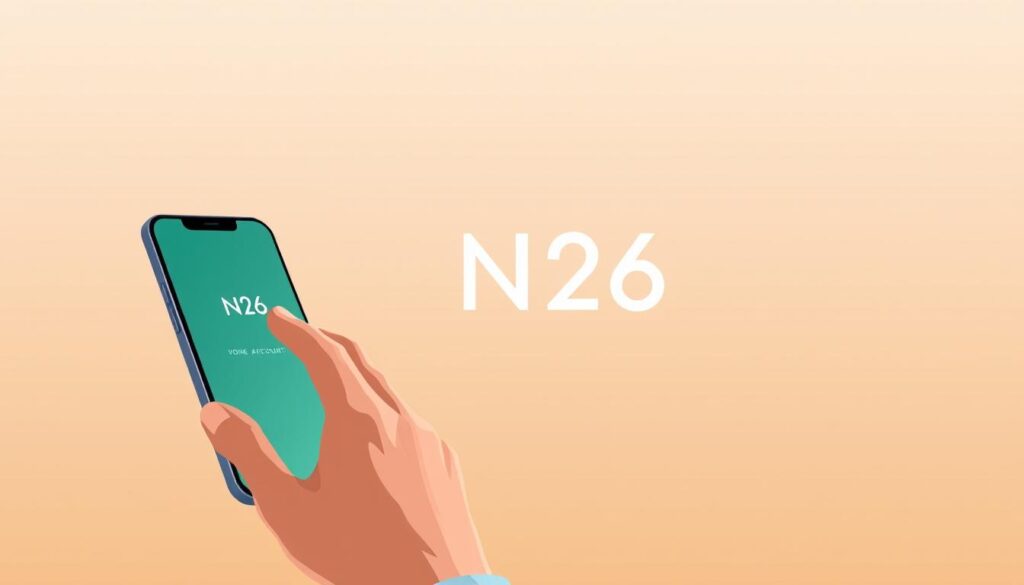 A modern, minimalist illustration depicting the process of opening a N26 bank account in Italy. In the foreground, a person's hand tapping on a smartphone screen, navigating a sleek mobile banking app. The middle ground shows the N26 logo and branding elements, conveying a sense of digital banking and financial technology. The background is a clean, neutral gradient, creating a focus on the core interaction. The lighting is soft and diffused, with a warm color palette reflecting the ease and convenience of the N26 account opening experience. The overall mood is one of simplicity, efficiency, and the embrace of digital financial services. A modern, minimalist illustration depicting the process of opening a N26 bank account in Italy. In the foreground, a person's hand tapping on a smartphone screen, navigating a sleek mobile banking app. The middle ground shows the N26 logo and branding elements, conveying a sense of digital banking and financial technology. The background is a clean, neutral gradient, creating a focus on the core interaction. The lighting is soft and diffused, with a warm color palette reflecting the ease and convenience of the N26 account opening experience. The overall mood is one of simplicity, efficiency, and the embrace of digital financial services.