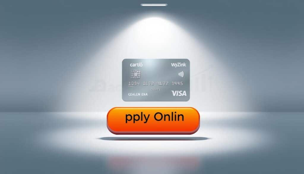A modern, minimalist web interface with a clean, user-friendly design. The foreground features a prominent "Apply Online" button in a vibrant color, inviting the user to initiate the card application process. The middle ground showcases the Cartão WiZink Flex card design, showcasing its sleek, contemporary aesthetics. In the background, subtle financial iconography and a soft gradient create a professional, trustworthy atmosphere. The lighting is soft and evenly distributed, emphasizing the clarity and accessibility of the online application experience. The overall composition conveys a sense of ease, security, and the ability to complete the application seamlessly through a digital platform. A modern, minimalist web interface with a clean, user-friendly design. The foreground features a prominent "Apply Online" button in a vibrant color, inviting the user to initiate the card application process. The middle ground showcases the Cartão WiZink Flex card design, showcasing its sleek, contemporary aesthetics. In the background, subtle financial iconography and a soft gradient create a professional, trustworthy atmosphere. The lighting is soft and evenly distributed, emphasizing the clarity and accessibility of the online application experience. The overall composition conveys a sense of ease, security, and the ability to complete the application seamlessly through a digital platform.