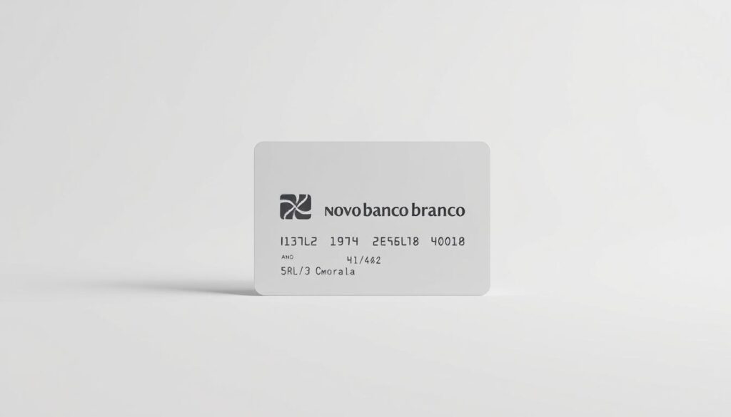 A sleek and minimalist white credit card with the "Novo Banco Branco" logo prominently displayed. The card is set against a plain white background, casting a subtle shadow to create depth and dimension. The lighting is soft and diffused, highlighting the card's clean lines and sharp edges. The composition is centered and balanced, with the card occupying the foreground and the background kept simple to avoid distractions. The overall atmosphere is one of modern sophistication, conveying the high-quality and professional nature of the "Novo Banco Branco" card and its associated fees, costs, and limits. A sleek and minimalist white credit card with the "Novo Banco Branco" logo prominently displayed. The card is set against a plain white background, casting a subtle shadow to create depth and dimension. The lighting is soft and diffused, highlighting the card's clean lines and sharp edges. The composition is centered and balanced, with the card occupying the foreground and the background kept simple to avoid distractions. The overall atmosphere is one of modern sophistication, conveying the high-quality and professional nature of the "Novo Banco Branco" card and its associated fees, costs, and limits.