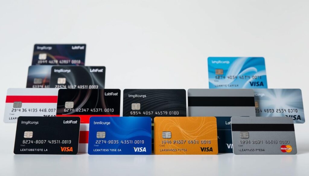A sleek, high-resolution image depicting a comparison of popular credit card offerings in Latvia for 2025. The foreground showcases various credit cards, each with distinct designs, logos, and details, artfully arranged in a grid-like layout. The middle ground features a clean, minimal background, allowing the cards to take center stage. The lighting is soft and diffused, highlighting the textures and materials of the cards. The overall mood is professional, modern, and informative, conveying a sense of financial authority and consumer-friendly accessibility. The angle is slightly elevated, creating a balanced, visually appealing composition that invites the viewer to explore the diverse credit card options available. A sleek, high-resolution image depicting a comparison of popular credit card offerings in Latvia for 2025. The foreground showcases various credit cards, each with distinct designs, logos, and details, artfully arranged in a grid-like layout. The middle ground features a clean, minimal background, allowing the cards to take center stage. The lighting is soft and diffused, highlighting the textures and materials of the cards. The overall mood is professional, modern, and informative, conveying a sense of financial authority and consumer-friendly accessibility. The angle is slightly elevated, creating a balanced, visually appealing composition that invites the viewer to explore the diverse credit card options available.