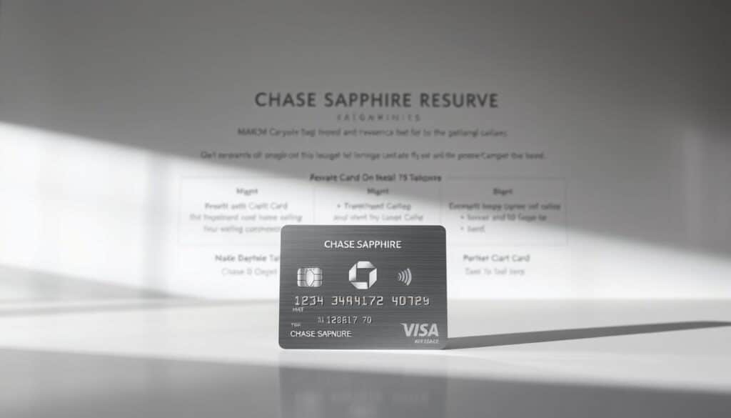 A sleek metal credit card with the Chase Sapphire Reserve logo prominently displayed, set against a minimalist background. The card is positioned in the foreground, capturing the premium feel and exclusivity of the product. The middle ground features a clean, elegant layout showcasing the key eligibility requirements in a clear, organized manner. The background maintains a sophisticated, high-end ambiance with muted tones and subtle textures, complementing the overall visual. Soft, directional lighting accentuates the card's metallic finish, creating a sense of luxury and attention to detail. The scene conveys a sense of exclusivity, sophistication, and the prestige associated with the Chase Sapphire Reserve card.
