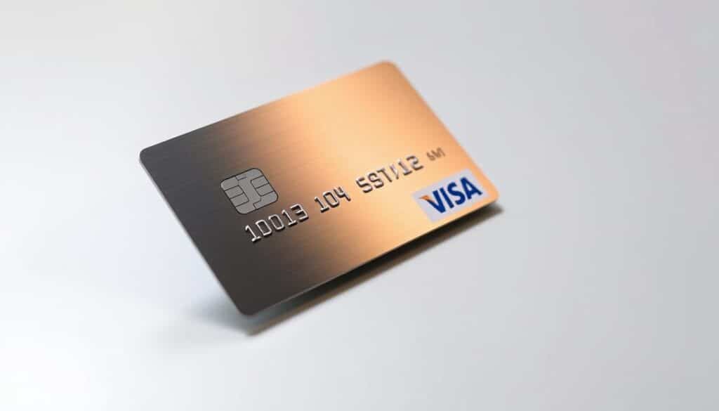 A sleek, metallic Visa Classic credit card, its surface gleaming under soft, diffused lighting. The card is positioned at a slight angle, casting a subtle shadow on the smooth, reflective background. The edges are sharply defined, emphasizing the card's elegant, minimalist design. The classic Visa logo is prominently featured, its iconic blue and gold colors vibrant and eye-catching. The overall composition exudes a sense of sophistication and premium quality, perfectly aligning with the "Coûts, plafonds et options personnalisables" section of the article. A sleek, metallic Visa Classic credit card, its surface gleaming under soft, diffused lighting. The card is positioned at a slight angle, casting a subtle shadow on the smooth, reflective background. The edges are sharply defined, emphasizing the card's elegant, minimalist design. The classic Visa logo is prominently featured, its iconic blue and gold colors vibrant and eye-catching. The overall composition exudes a sense of sophistication and premium quality, perfectly aligning with the "Coûts, plafonds et options personnalisables" section of the article.