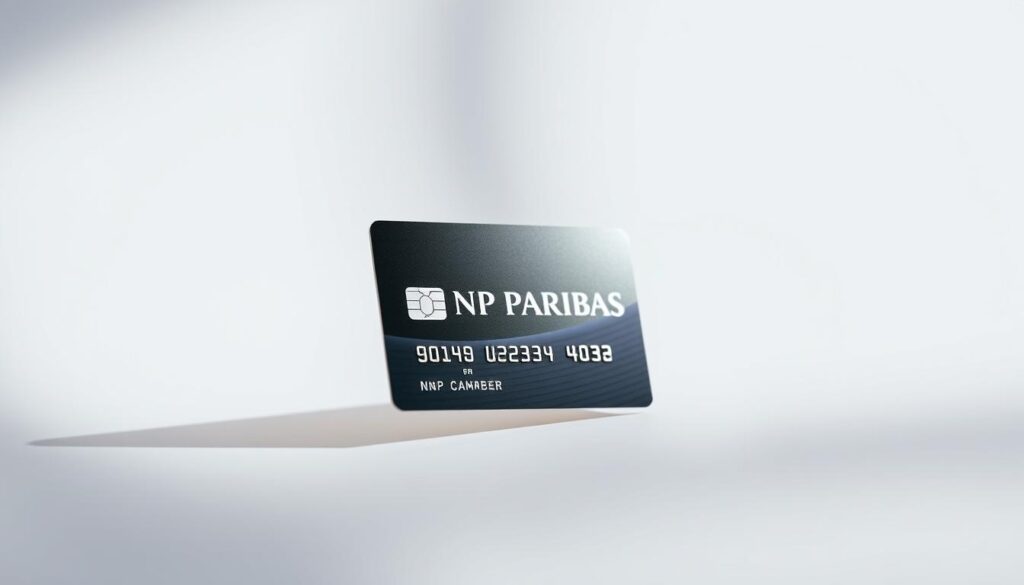 A sleek, modern bank card prominently displaying the BNP Paribas logo against a clean, minimalist background. The card is captured at a dynamic angle, casting subtle shadows that accentuate its depth and materiality. The lighting is soft and diffused, creating a sense of sophistication and attention to detail. The overall composition emphasizes the practical, everyday usefulness of the card, conveying a feeling of convenience and reliable financial services for the cardholder. A sleek, modern bank card prominently displaying the BNP Paribas logo against a clean, minimalist background. The card is captured at a dynamic angle, casting subtle shadows that accentuate its depth and materiality. The lighting is soft and diffused, creating a sense of sophistication and attention to detail. The overall composition emphasizes the practical, everyday usefulness of the card, conveying a feeling of convenience and reliable financial services for the cardholder.