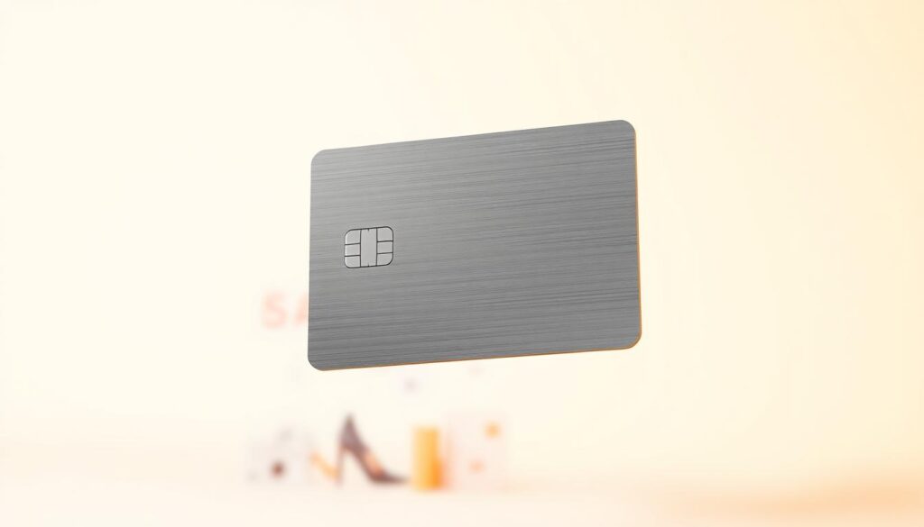 A sleek, modern prepaid card floating against a bright, minimalist background. The card has a clean, metallic design with subtle textures and reflections, conveying a sense of reliability and simplicity. The foreground features the card in vivid detail, while the middle ground showcases a softly blurred ecommerce website or online shopping interface, suggesting the card's versatility for secure online purchases. Warm, directional lighting accentuates the card's edges and creates a sense of depth, reflecting the effortless user experience. The overall mood is one of sophistication, trust, and technological polish. A sleek, modern prepaid card floating against a bright, minimalist background. The card has a clean, metallic design with subtle textures and reflections, conveying a sense of reliability and simplicity. The foreground features the card in vivid detail, while the middle ground showcases a softly blurred ecommerce website or online shopping interface, suggesting the card's versatility for secure online purchases. Warm, directional lighting accentuates the card's edges and creates a sense of depth, reflecting the effortless user experience. The overall mood is one of sophistication, trust, and technological polish.