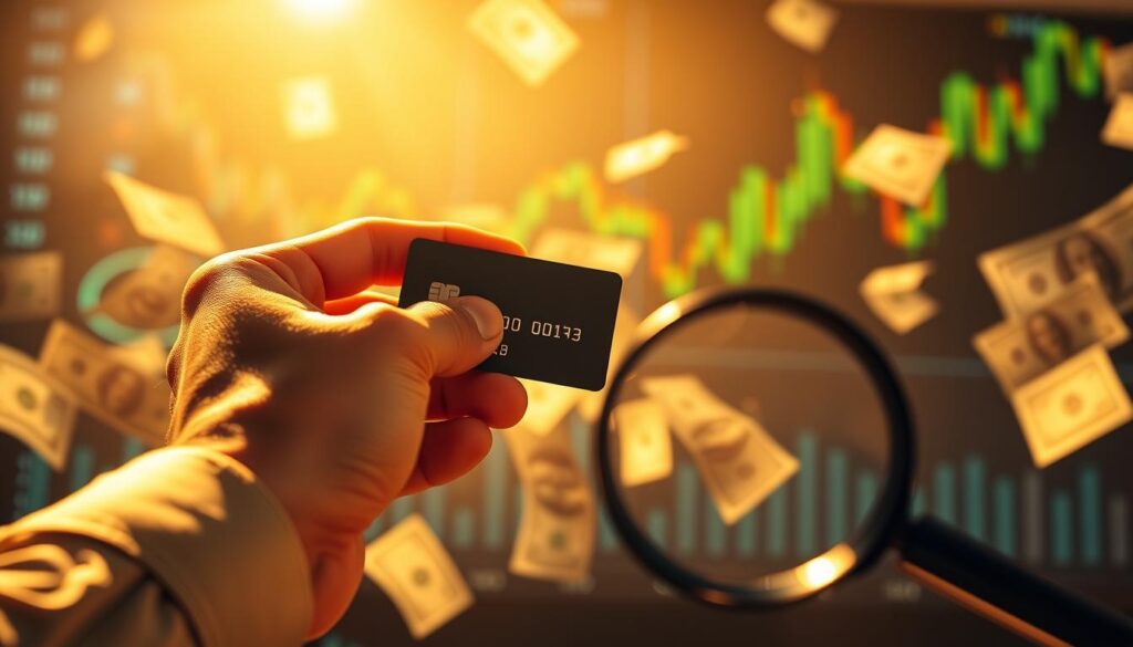 A vibrant and dynamic scene of a person's hand holding a credit card, set against a backdrop of flowing dollar bills and financial charts. The lighting is warm and inviting, creating a sense of prosperity and financial empowerment. The composition features a sharp focus on the credit card, emphasizing the importance of maximizing cash back rewards. In the foreground, a subtle shadow of a magnifying glass symbolizes the careful analysis and optimization of financial decisions. The overall atmosphere conveys the excitement and satisfaction of optimizing one's financial well-being. A vibrant and dynamic scene of a person's hand holding a credit card, set against a backdrop of flowing dollar bills and financial charts. The lighting is warm and inviting, creating a sense of prosperity and financial empowerment. The composition features a sharp focus on the credit card, emphasizing the importance of maximizing cash back rewards. In the foreground, a subtle shadow of a magnifying glass symbolizes the careful analysis and optimization of financial decisions. The overall atmosphere conveys the excitement and satisfaction of optimizing one's financial well-being.