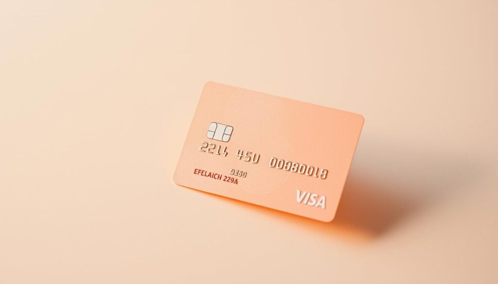 A well-designed, visually appealing card presented on a clean, minimalist background. The card should be the focal point, with a slightly angled perspective to create depth and visual interest. Soft, warm lighting illuminates the card, highlighting its texture and material. The composition should convey a sense of simplicity, practicality, and everyday functionality - the "kartica za vsak dan" concept. Subtle, muted colors that complement each other, perhaps a combination of neutrals and soft pastels. The overall mood should be calm, inviting, and reflective of the guidance and advice presented in the article's section on choosing the right card for everyday use.