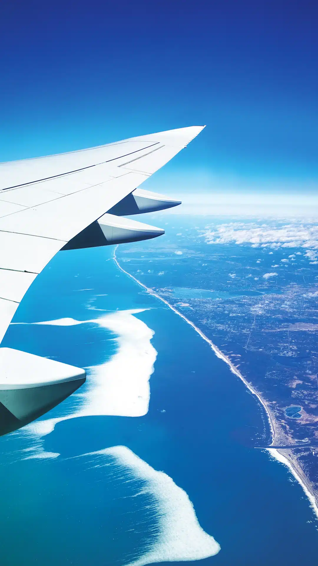 aerial photo of airplane wings during daytime