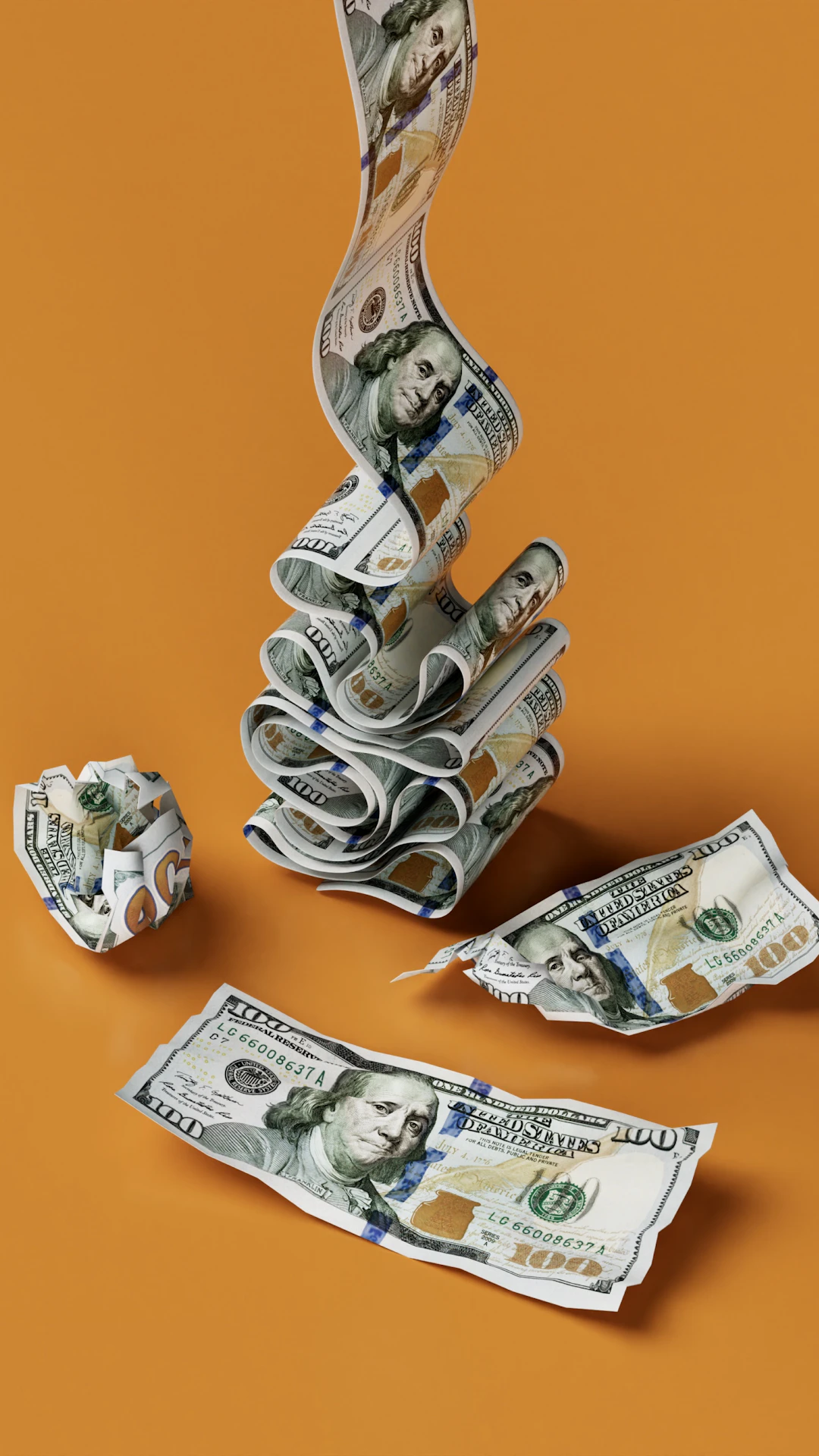 a stack of money sitting on top of a table